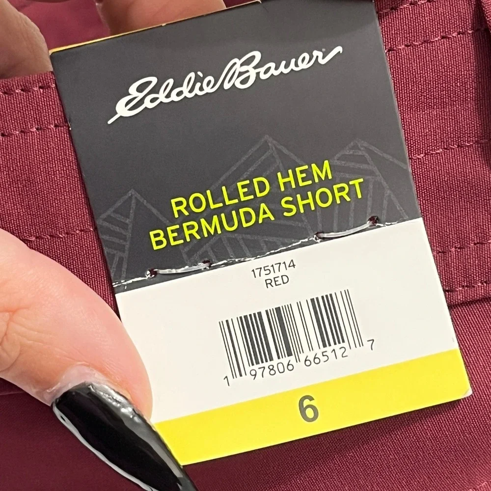 Eddie Bauer Rolled Hem Bermuda Shorts Womens 6 Stretch‎ Utility Pockets Hiking